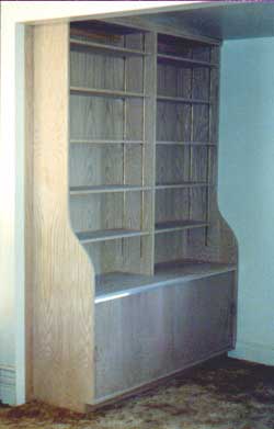 Oak bookcase with a natural finish