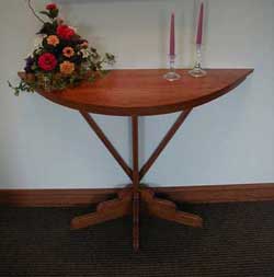 Custom hall table designed and built for Open Prairie Ventures